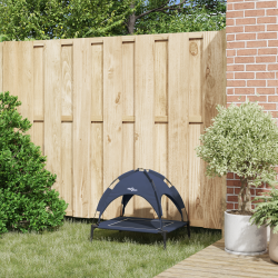 Emelt kutyaágy levehető tetővel tengerészkék acél