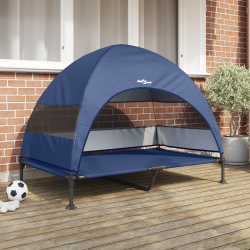 Emelt kutyafa levehető tetővel tengerészkék xl acél