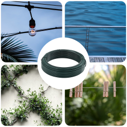 Kerítéskötöző drót zöld 33 m pvc-bevonatos acél