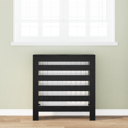 Radiátor takaró fekete tölgy 78x20x82 cm mérnökileg megtervezett fa