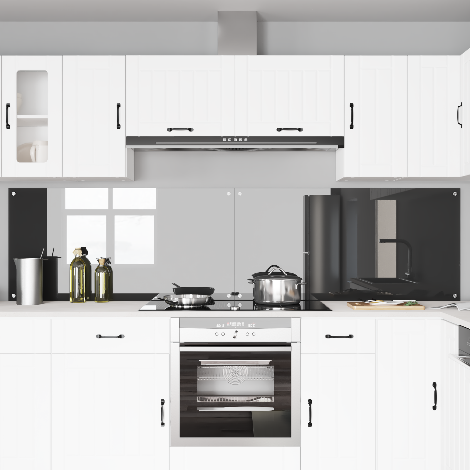 Konyhai hátfal 2 pcs sötétszürke 120 x 60 cm edzett üveg