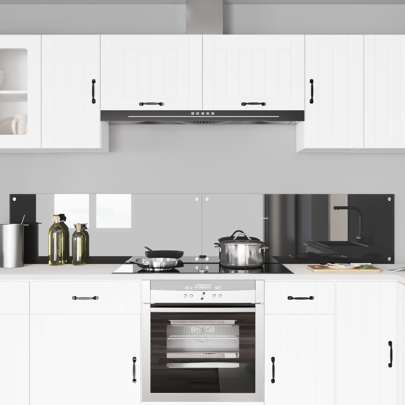 Konyhai hátfal 2 pcs sötétszürke 110 x 40 cm edzett üveg