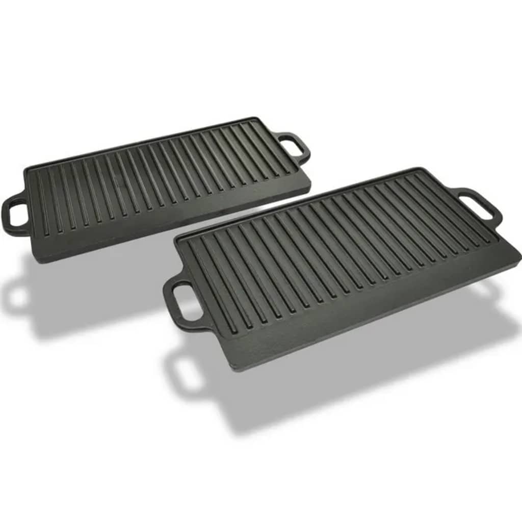 2 db megfordítható öntöttvas grilltálca 38 x 23 cm 2 db megfordítható öntöttvas grilltálca 38 x 23 cm