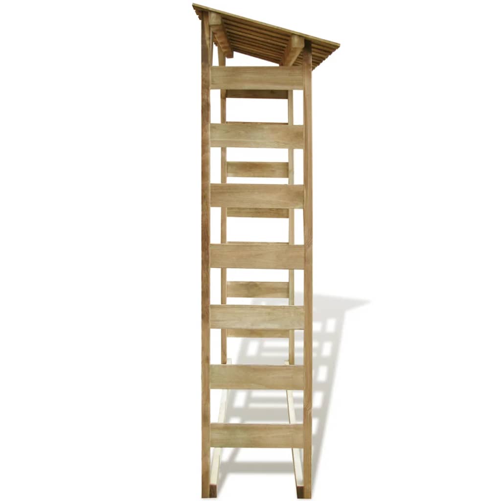 Impregnált fenyőfa tűzifatároló 150 x 44 x 176 cm