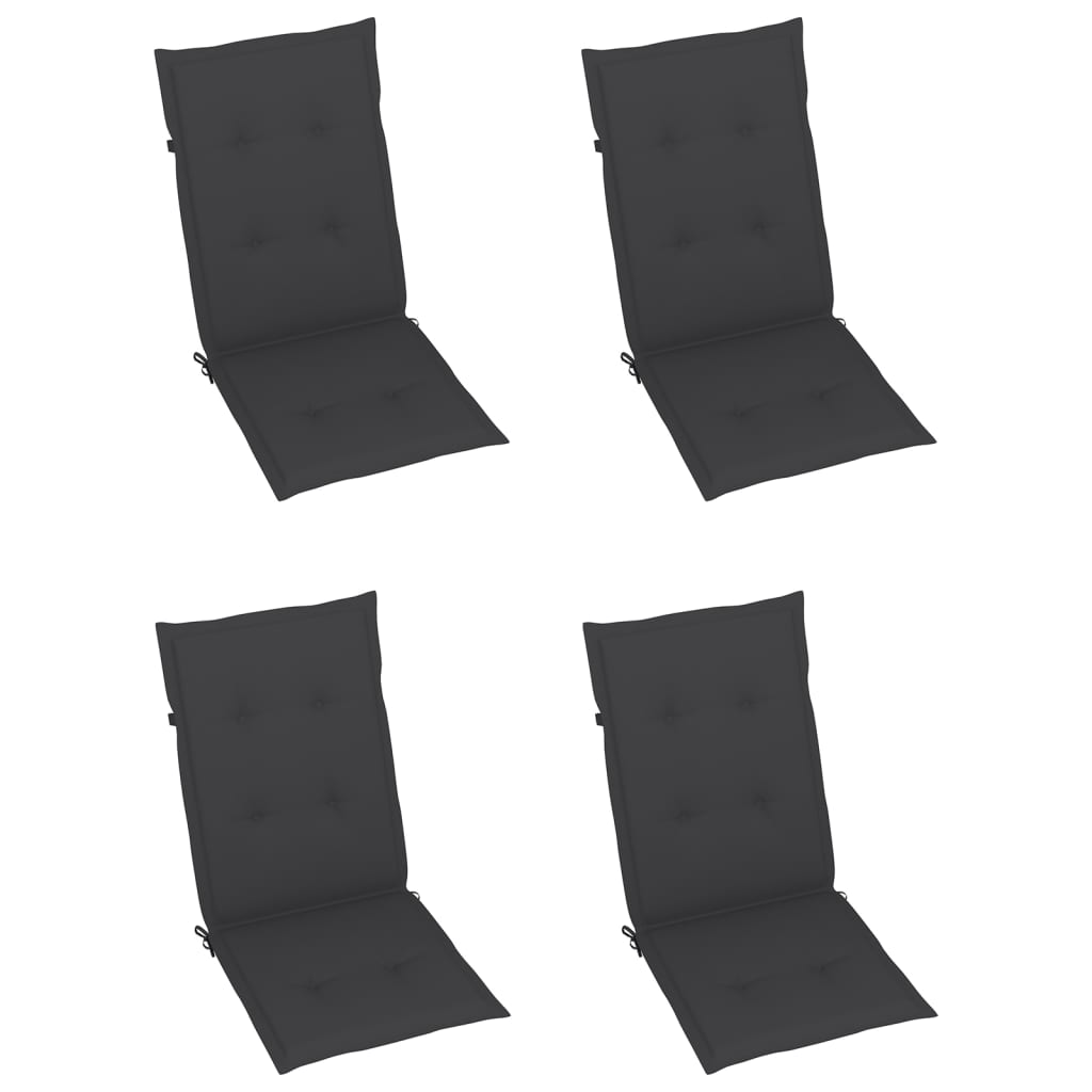 4 db antracit színű párna kerti székhez 120 x 50 x 3 cm