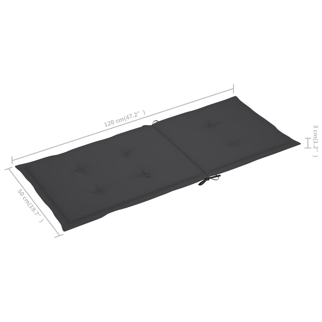4 db antracit színű párna kerti székhez 120 x 50 x 3 cm