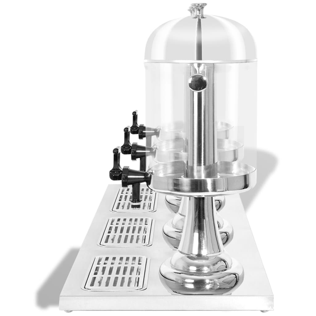 Tripla rozsdamentes acél gyümölcslé-adagoló 3 x 8 l