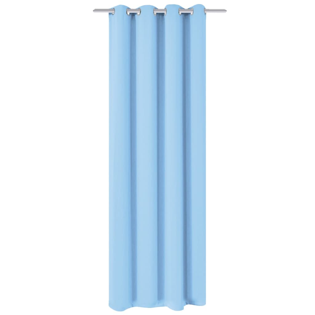 Türkizkék sötétítőfüggöny fém fűzőlyukakkal 270 x 245 cm