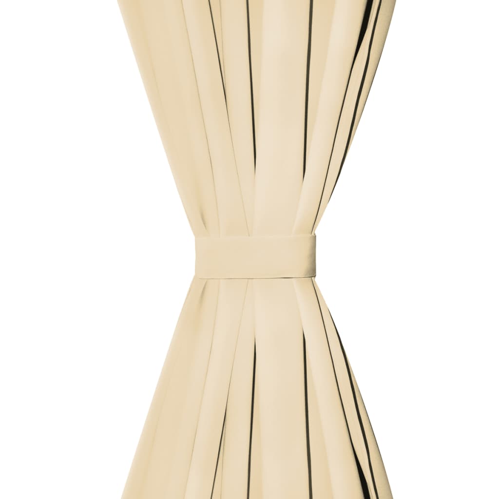 2 db bézs mikro szatén függöny hurkokkal 140 x 225 cm