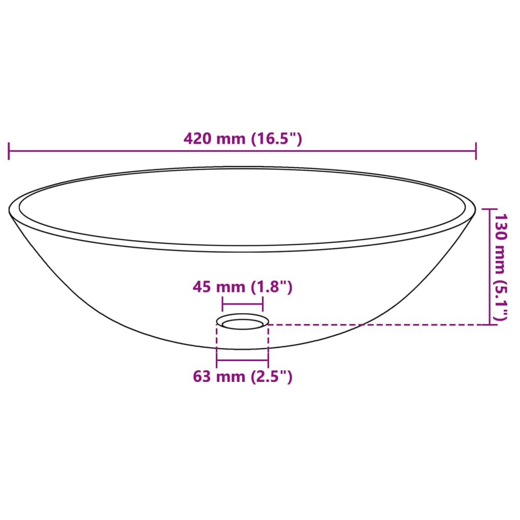 42 cm-es edzett üveg mosdókagyló matt 42 cm-es edzett üveg mosdókagyló matt