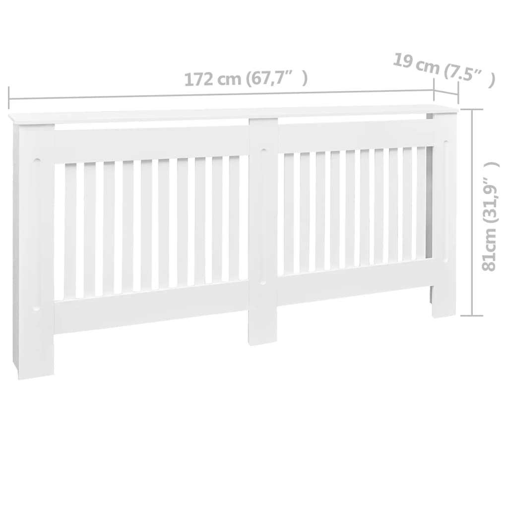 Mdf radiátor burkolat fehér 172 cm