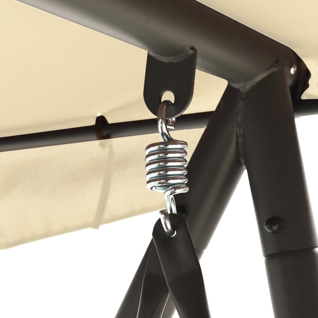 Homokfehér kültéri hintaágy tetőponyvával