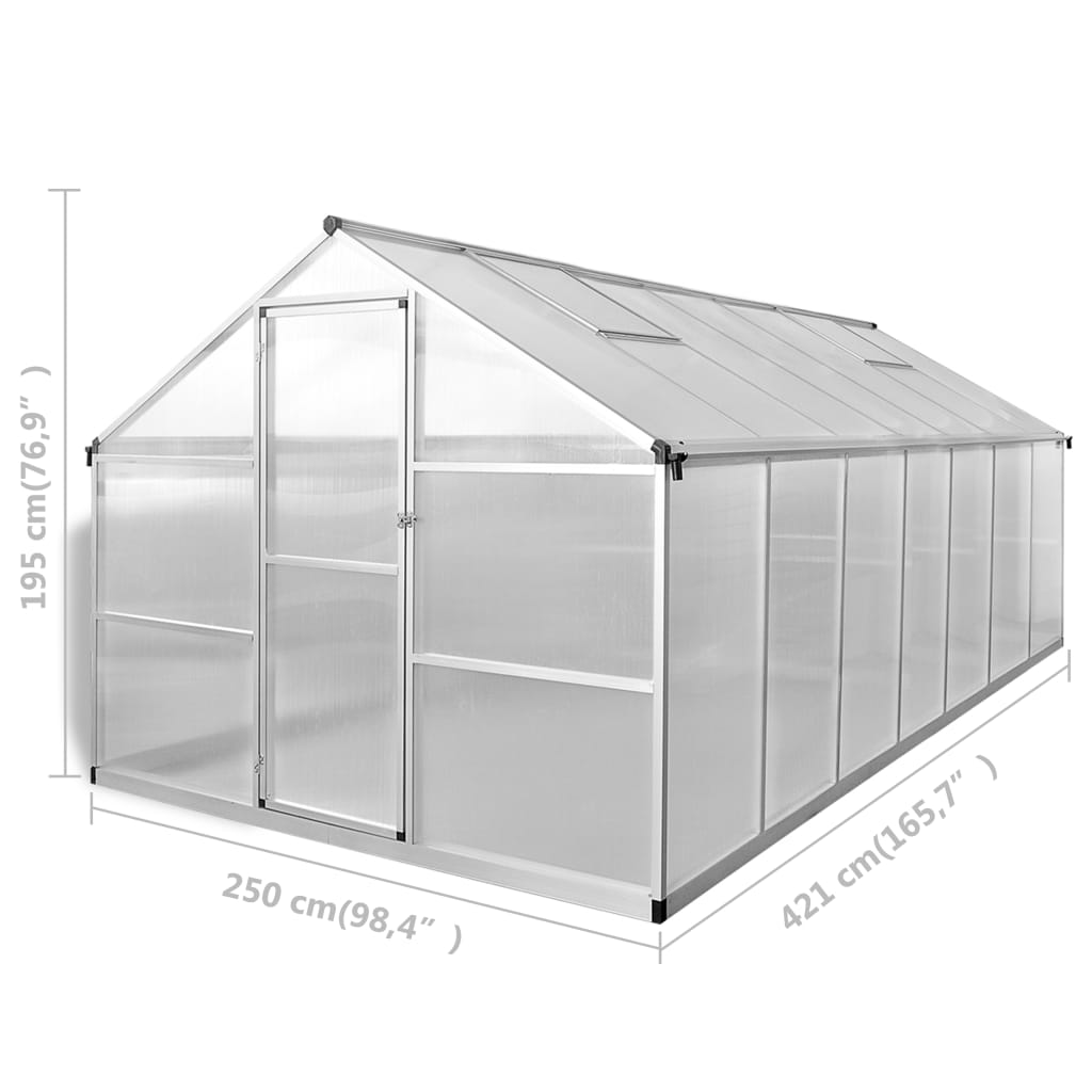 Megerősített alumínium melegház 10,53 m²