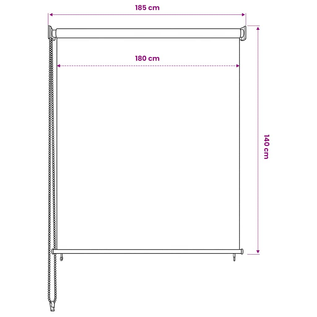 Antracit színű, kültéri sötétítő roló 185(szé)x140(ma) cm