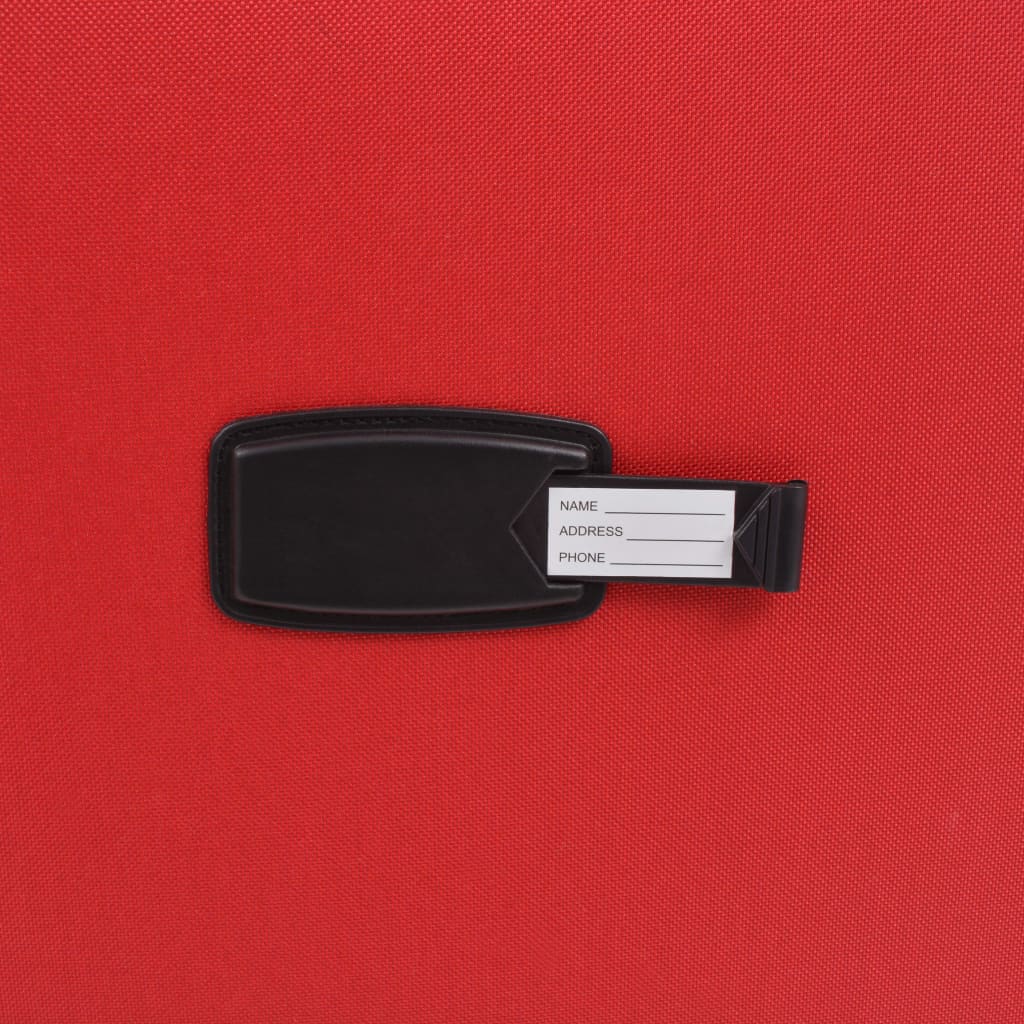 3 darabos, piros, puha fedeles görgős bőröndszett