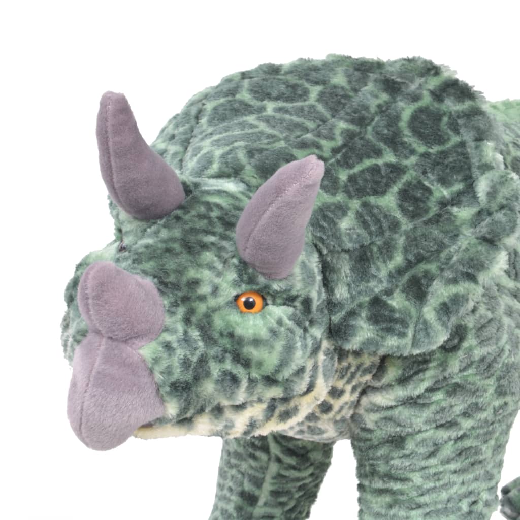 Álló, zöld plüss triceratops xxl
