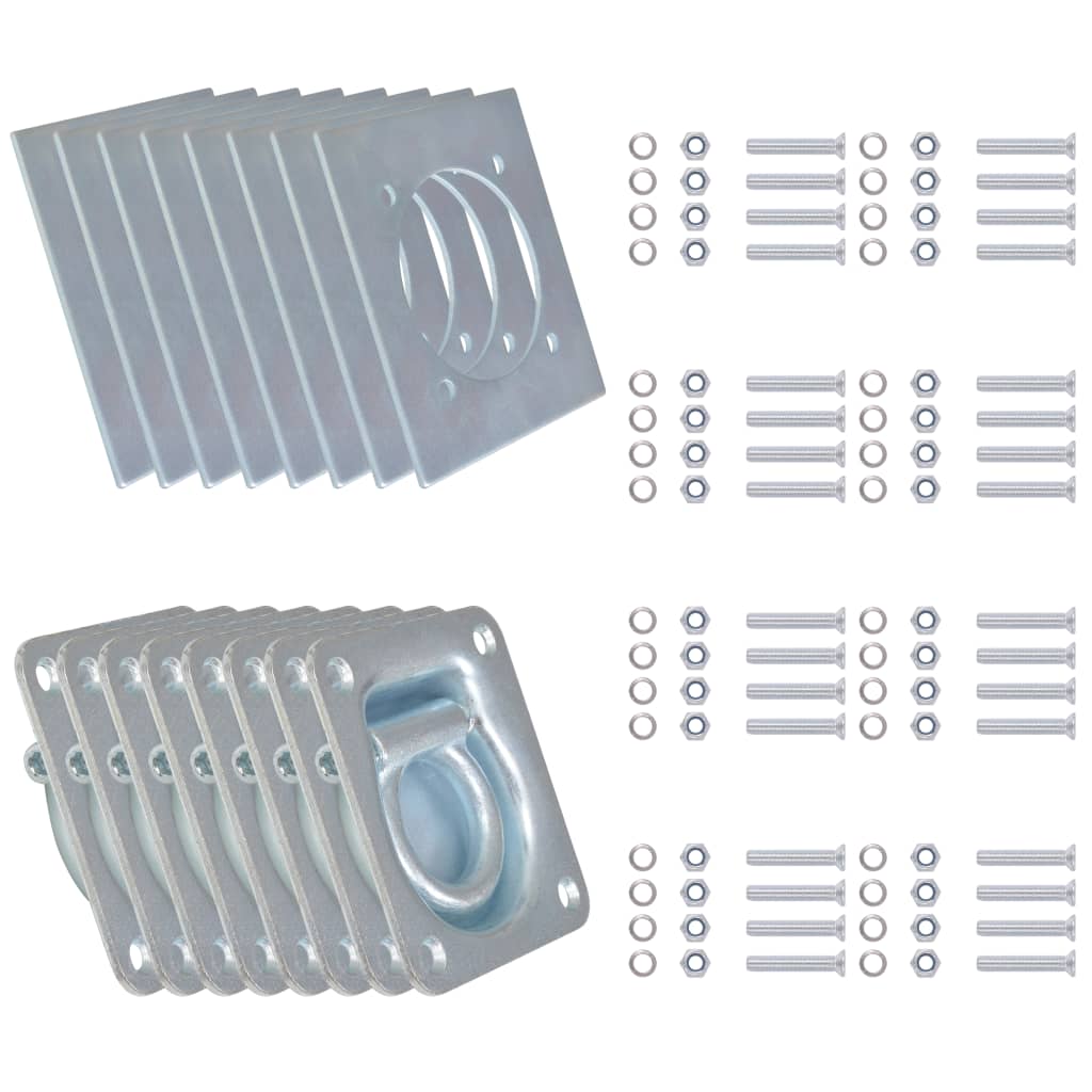 8 db horganyzott acél rögzítőgyűrű trélerhez 2000 kg