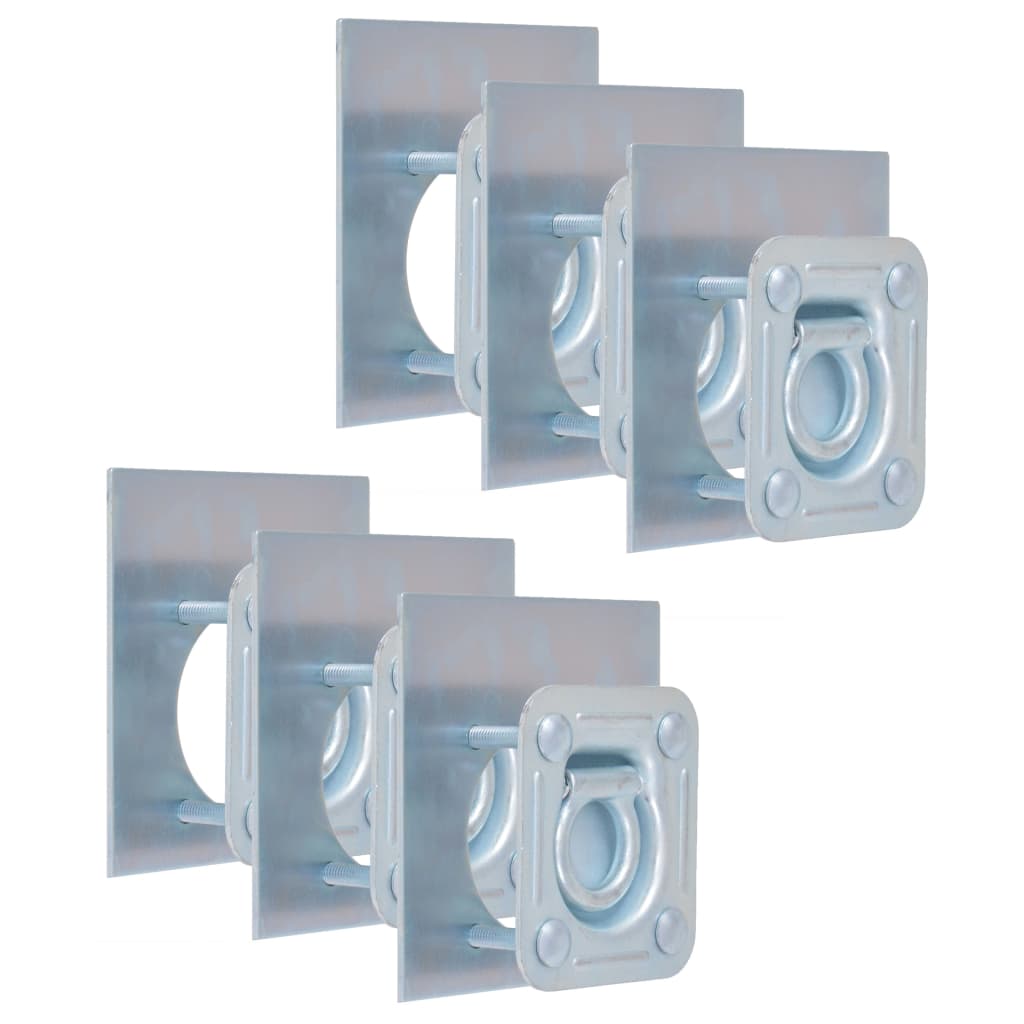 6 db horganyzott acél rögzítőgyűrű trélerhez 2000 kg