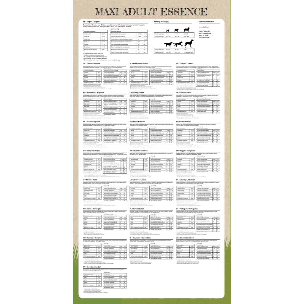 „maxi adult essence beef & chicken” prémium kutyatáp 15 kg