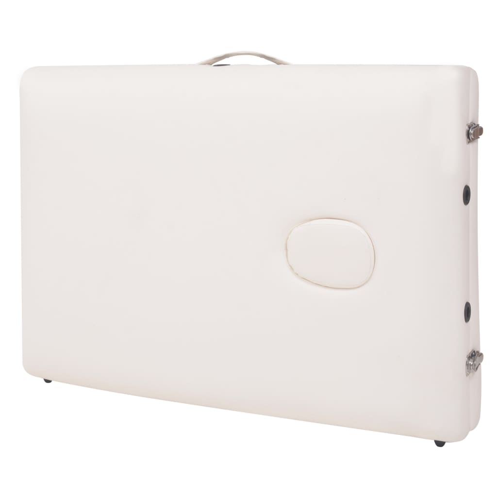 3 zónás fehér összecsukható 10 cm vastag masszázsasztal