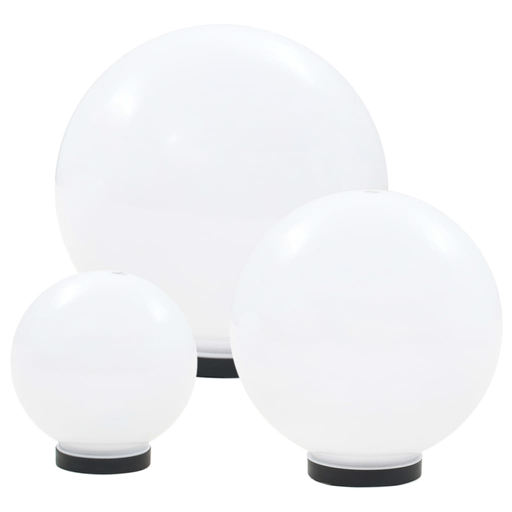 3 db-os led gömblámpa-szett 20 / 30 / 40 cm pmma