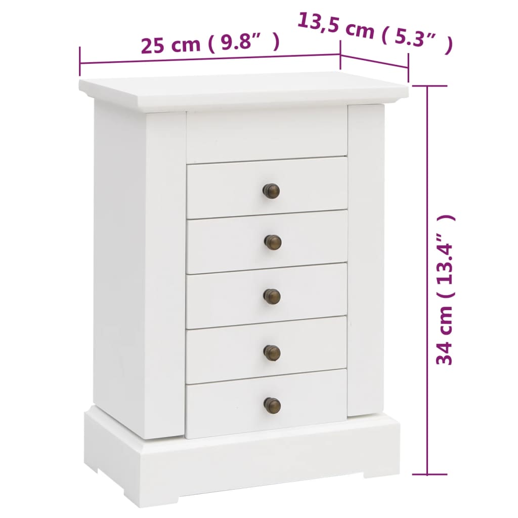 Mdf ékszertartó doboz tükörrel 25 x 13,5 x 34 cm Mdf ékszertartó doboz tükörrel 25 x 13,5 x 34 cm