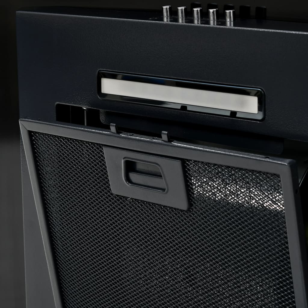 Fekete rozsdamentes acél fali páraelszívó 756 m³/óra 60 cm