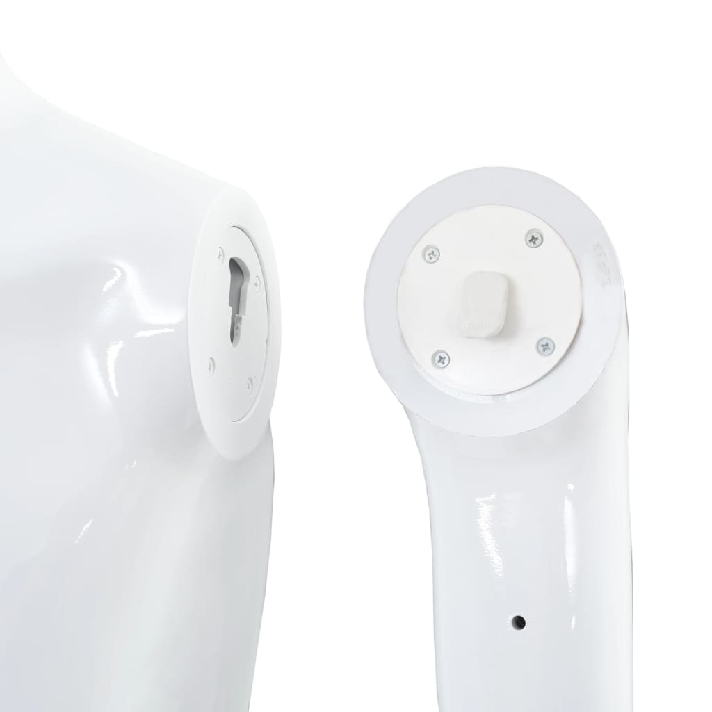 Fényes fehér, egész alakos férfi próbababa üvegtalppal 185 cm