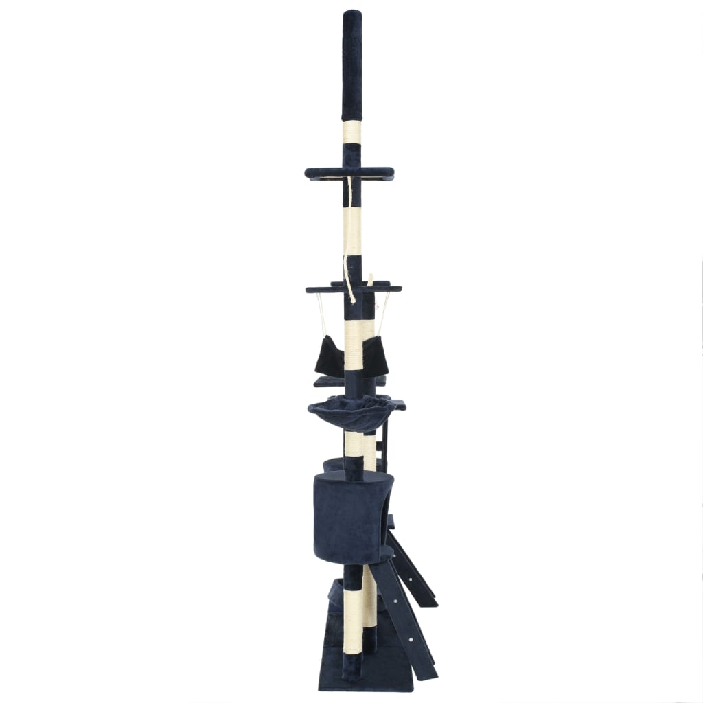 Kék macskabútor szizál kaparófákkal 230-250 cm