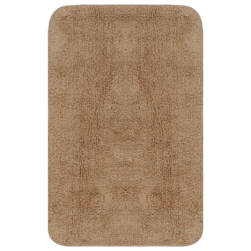 3 darabos bézs szövet fürdőszobaszőnyeg-garnitúra