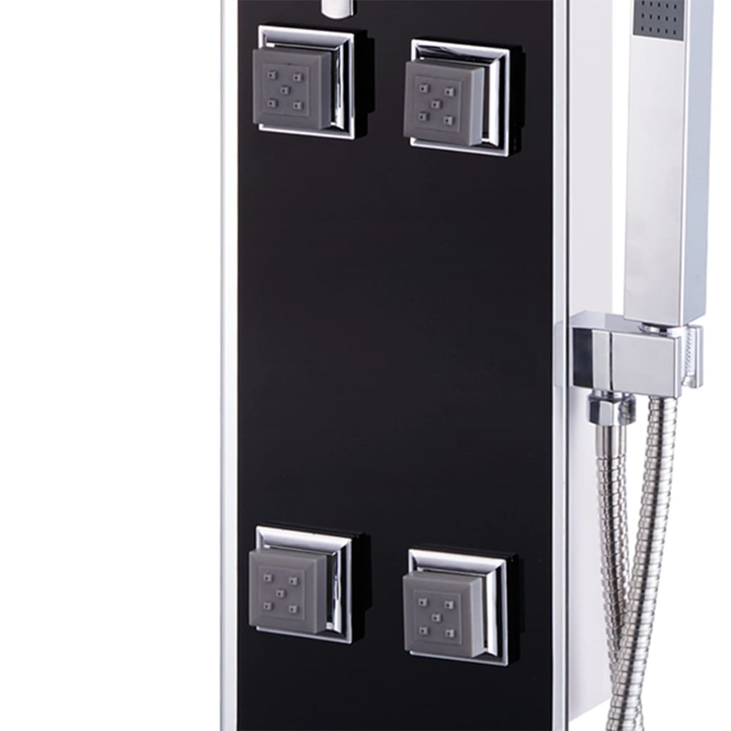 Fekete üveg zuhanypanel 18 x 42,1 x 120 cm