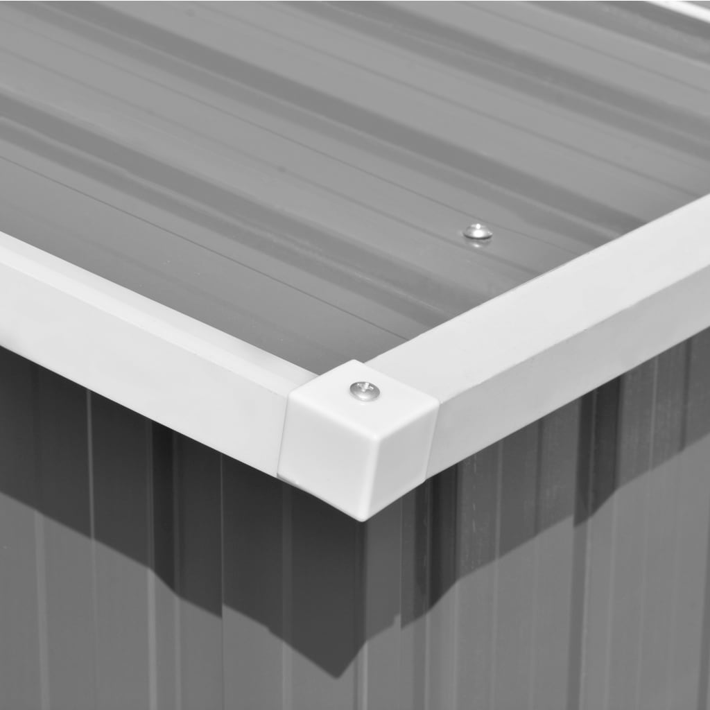 Szürke fém kerti fészer 257 x 298 x 178 cm