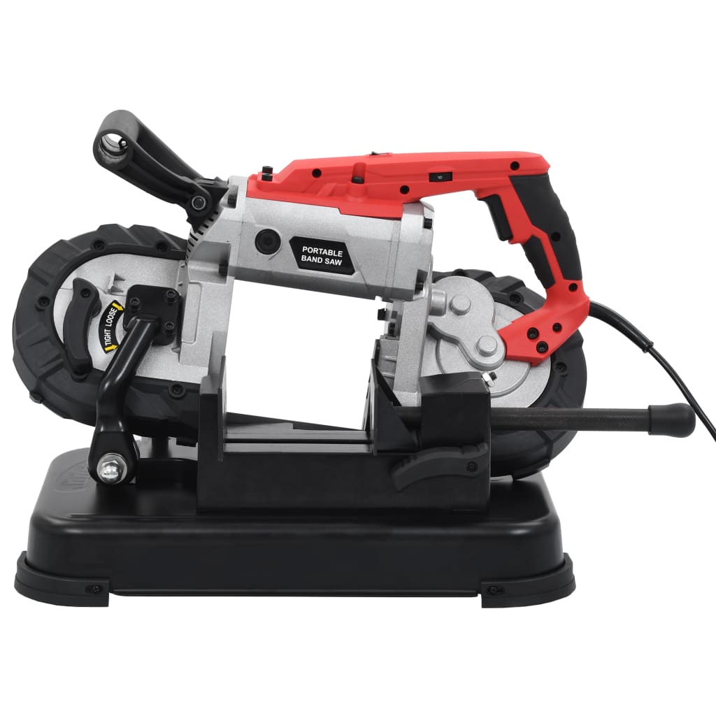 Acél szalagfűrész alapzattal és hordozható táskával