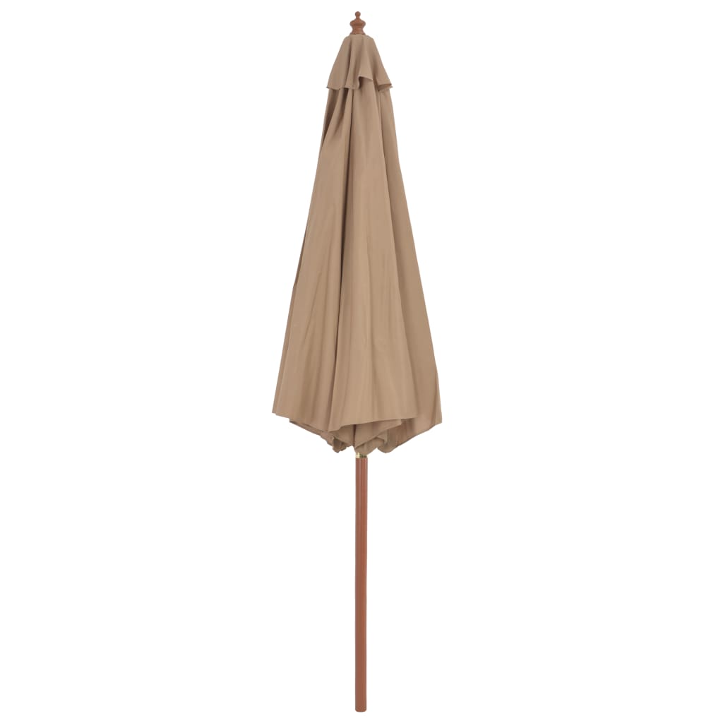 Tópszínű kültéri napernyő farúddal 300 cm