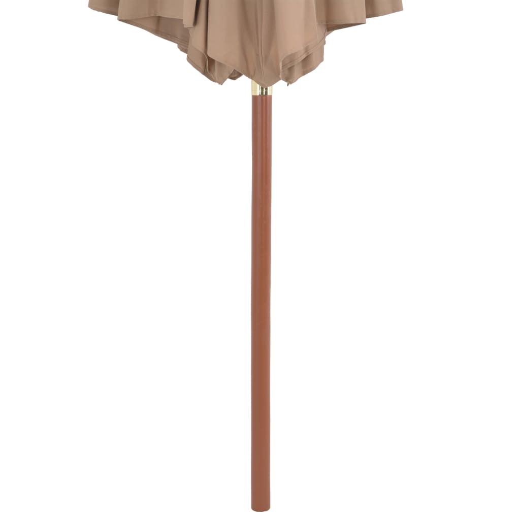 Tópszínű kültéri napernyő farúddal 300 cm