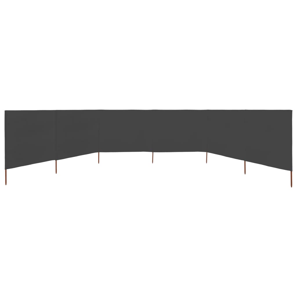 Szürke 6-paneles szövet szélellenző 800 x 80 cm