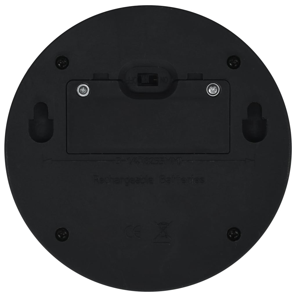 12 db kerek fekete kültéri napelemes led falilámpa