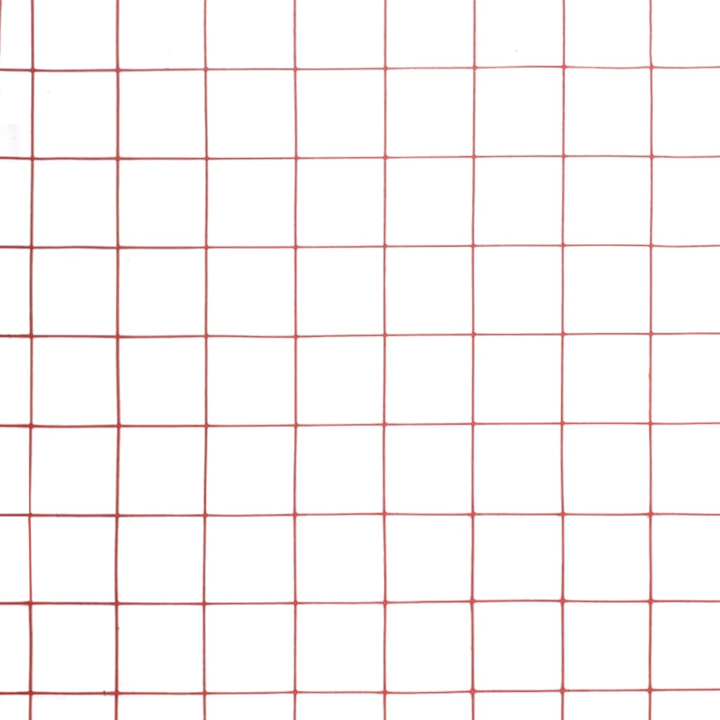 Piros pvc-bevonatú acél csirkeháló drótkerítés 25 x 1 m