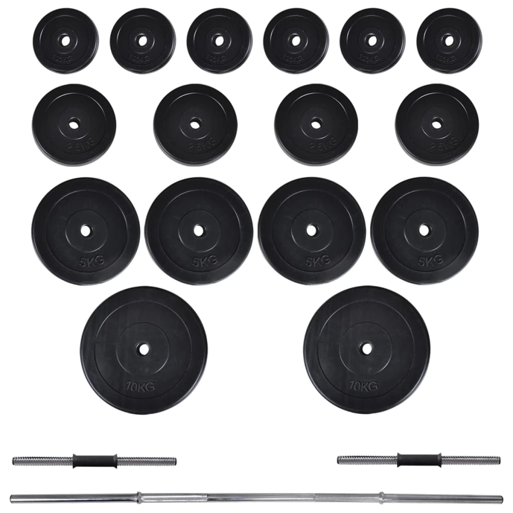 Edzőpad egykezes és kétkezes súlyzókészlettel 60,5 kg