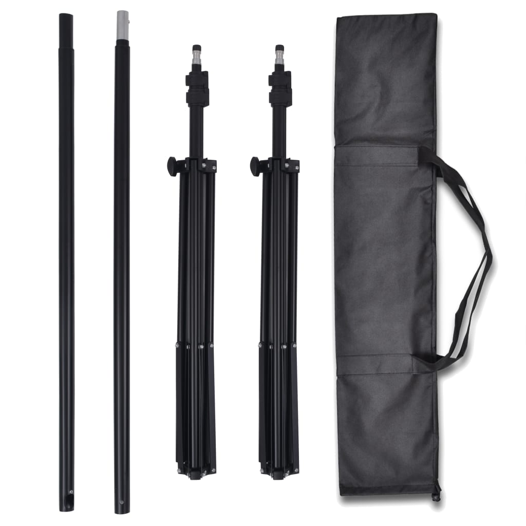 Fotóstúdió-felszerelés 3 pamut háttérrel, kerettel 3 x 5 m