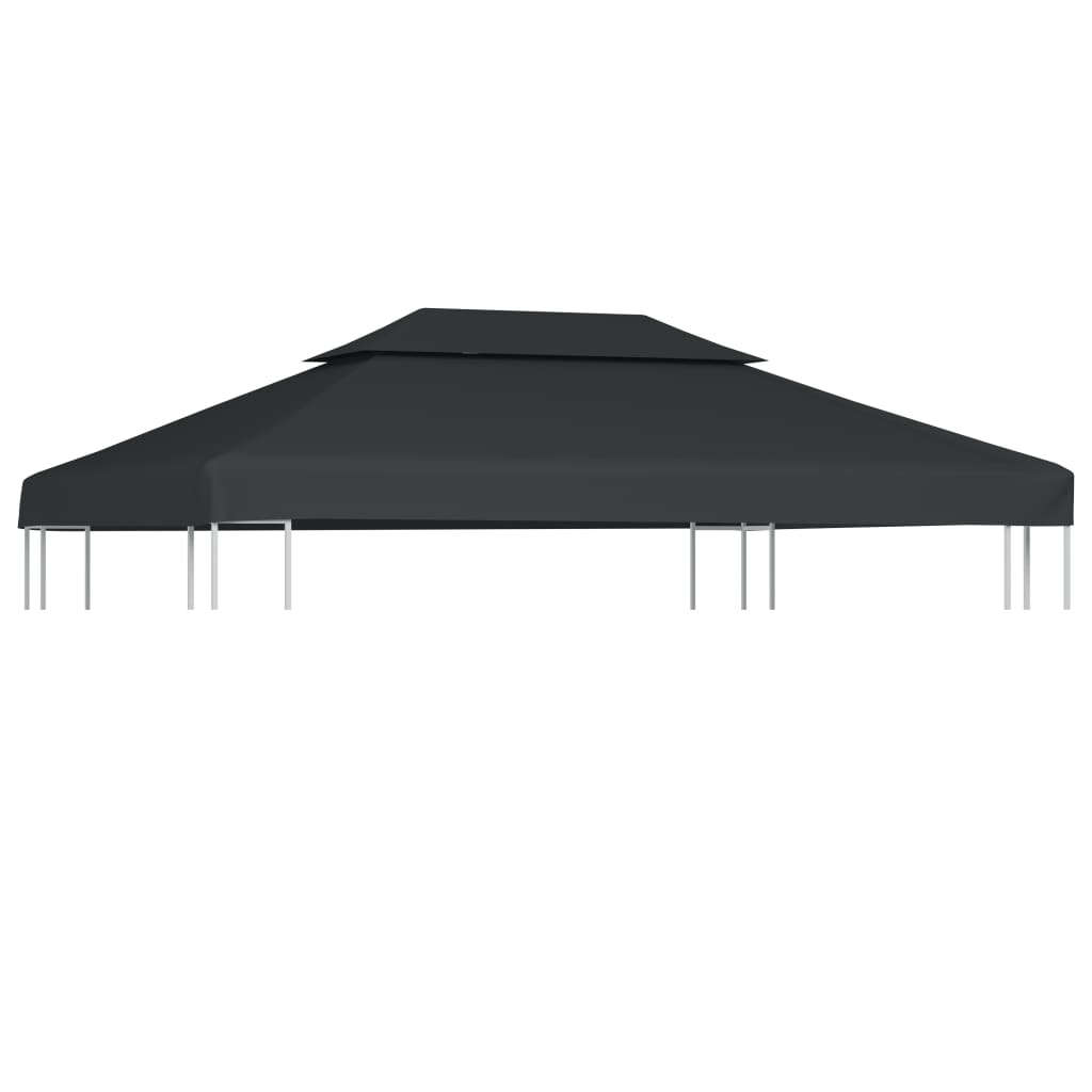 Antracitszürke kétszintes pavilon tetőponyva 310 g/m² 4 x 3 m