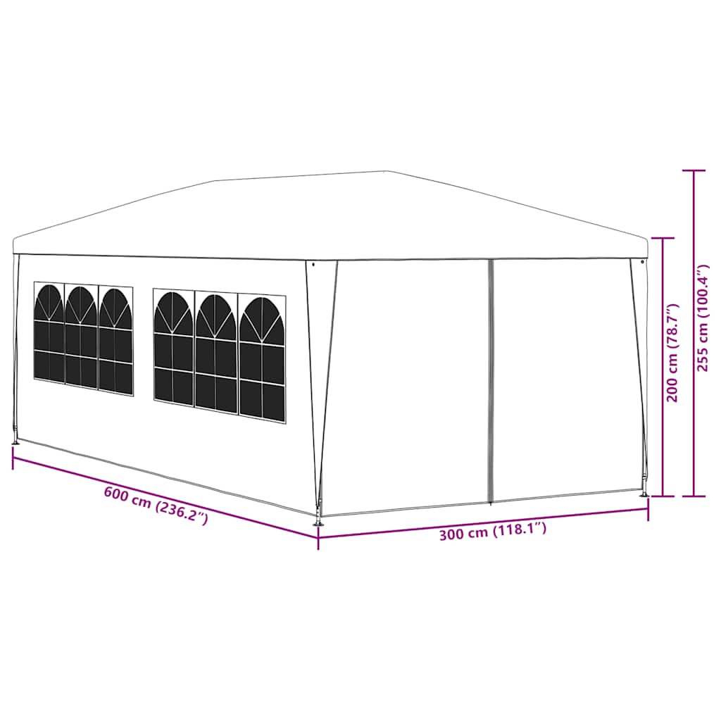 Antracitszürke partisátor 3 x 6 m