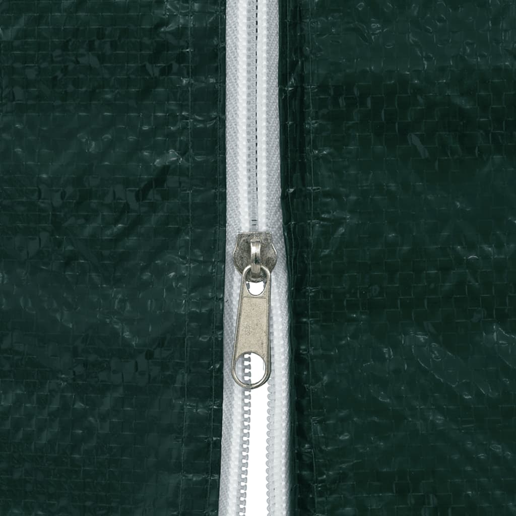 2 db zöld, cipzáras pe oldalfal partisátorhoz