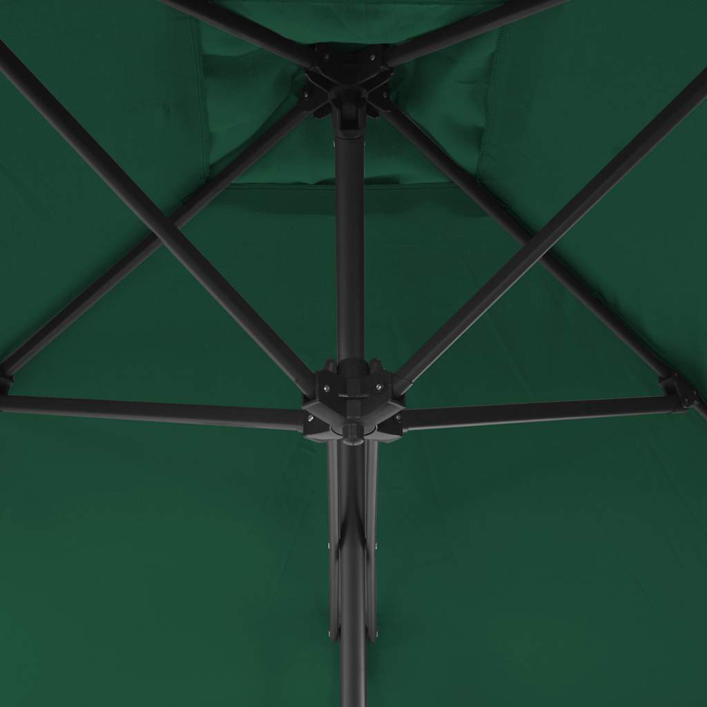 Zöld kültéri napernyő acélrúddal 250 x 250 cm