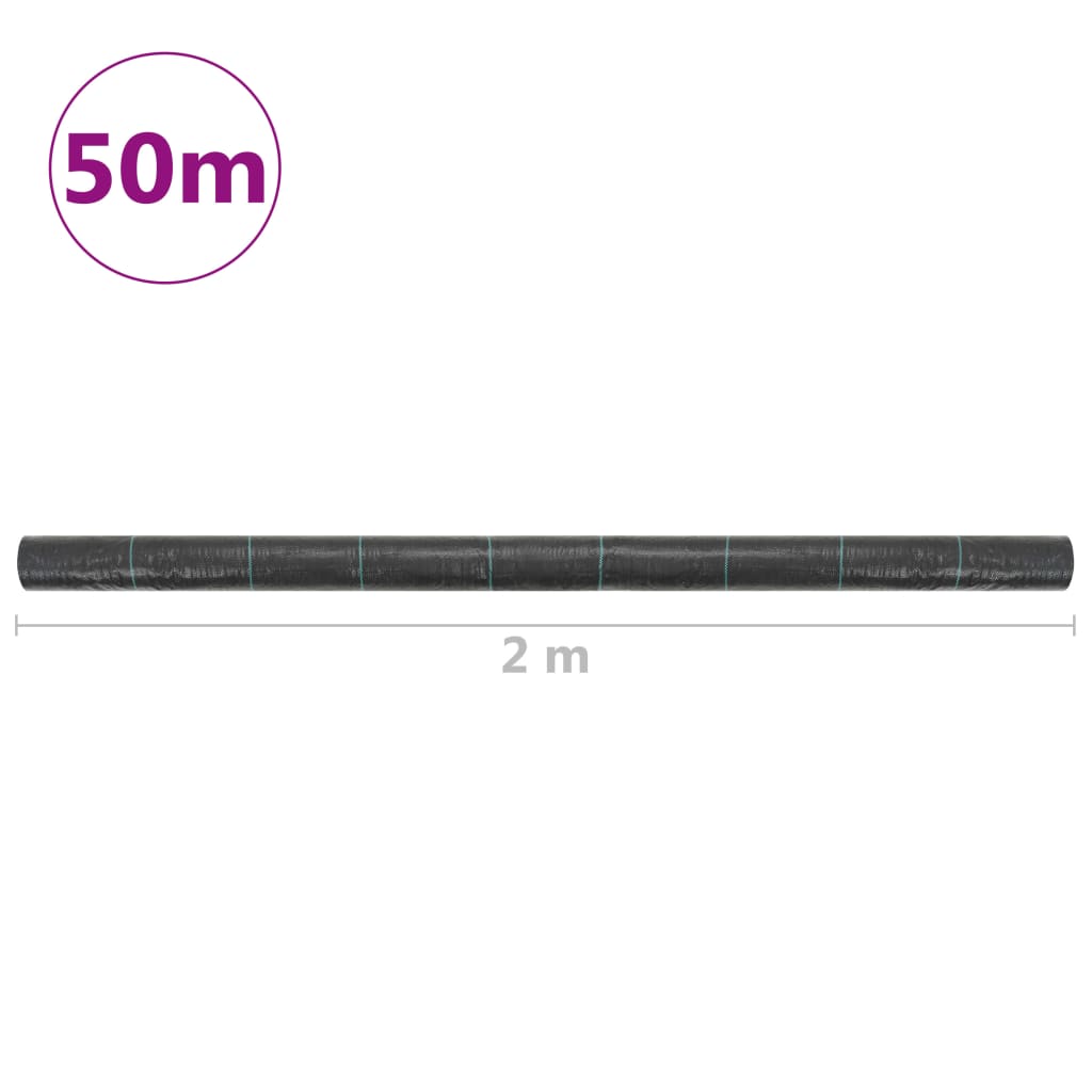 Fekete pp talajtakaró szőnyeg 2 x 50 m