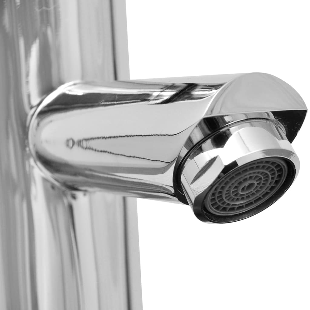 Kerek fehér fürdőszobai kerámia mosdókagyló keverőcsappal