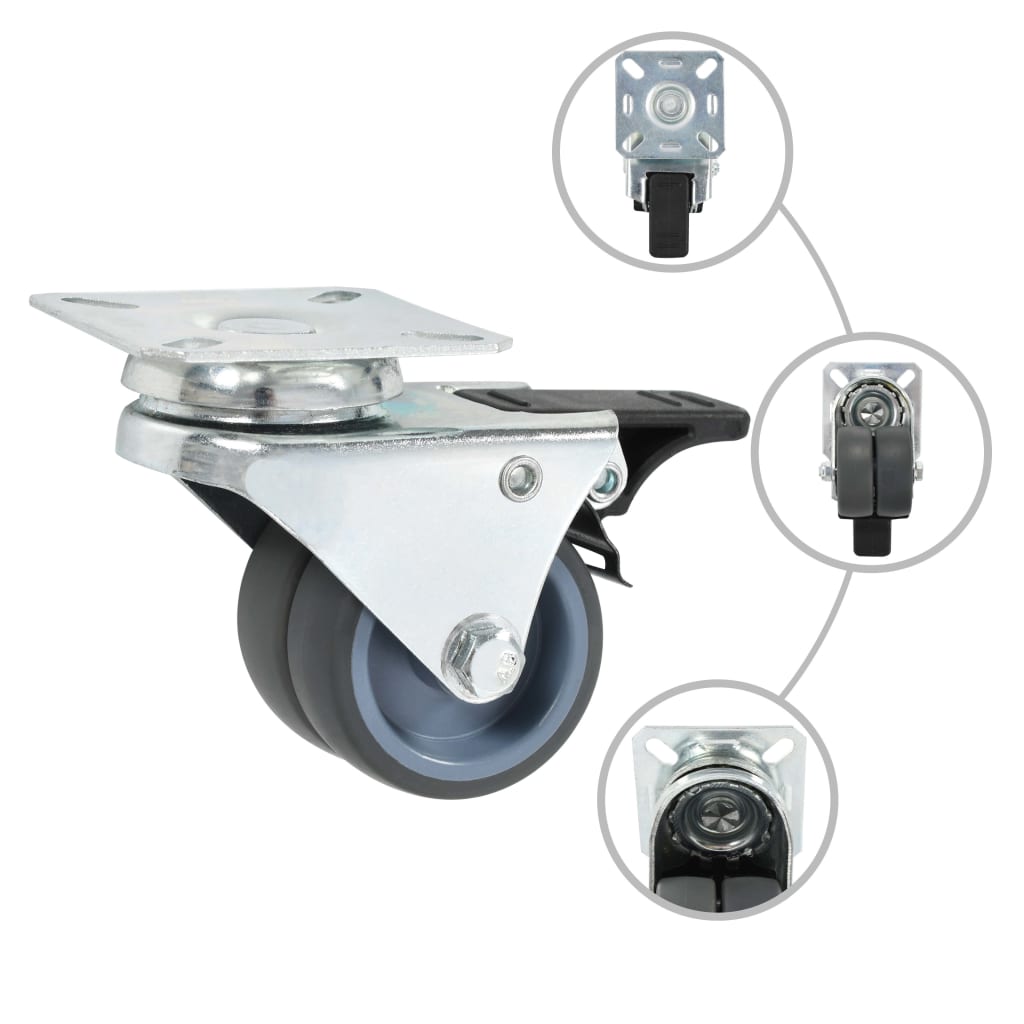 Dupla kerekes önbeálló görgő 4 db 50 mm