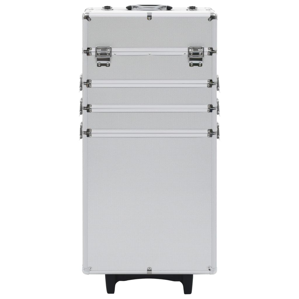 Ezüstszínű alumínium sminkbőrönd