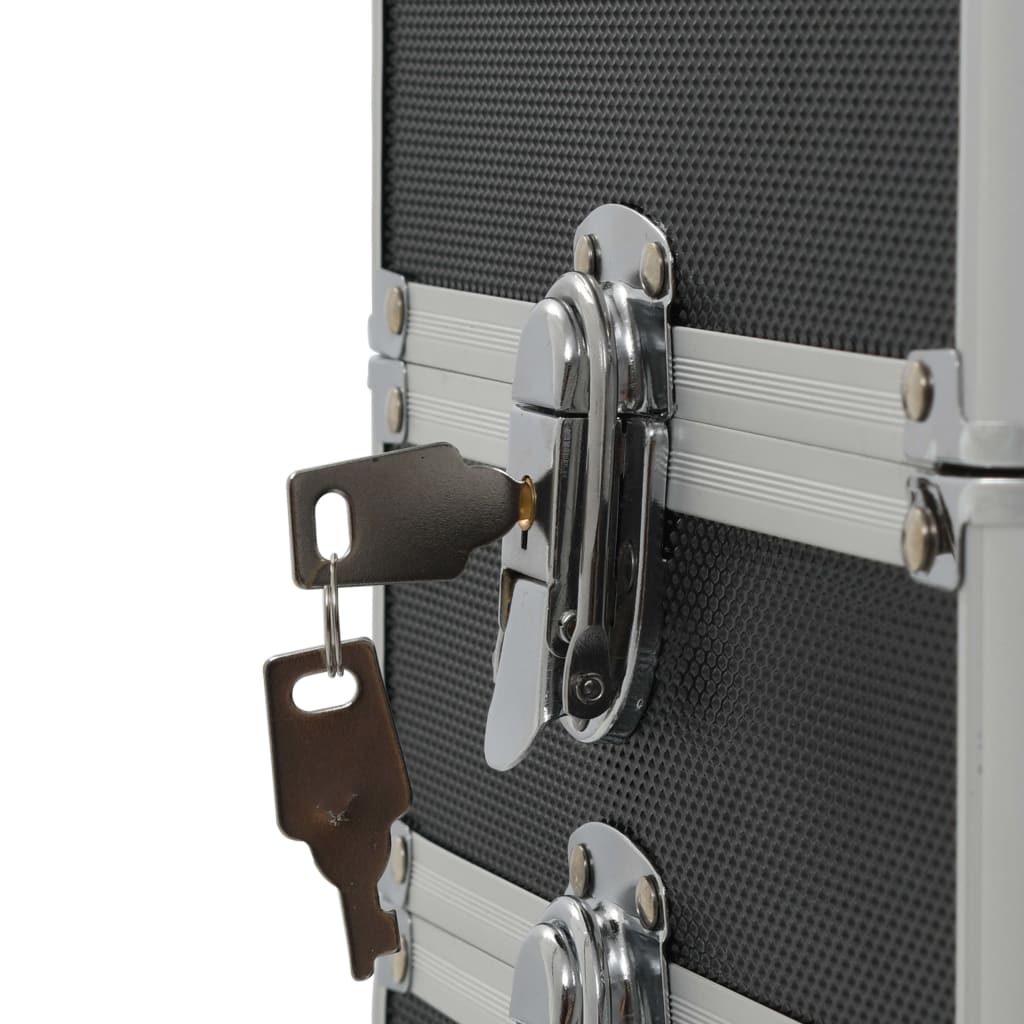 Fekete alumínium sminkbőrönd