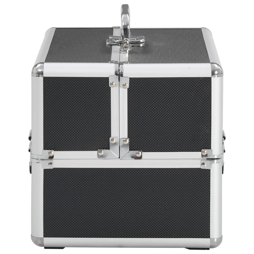 Fekete alumínium sminktáska 22 x 30 x 21 cm